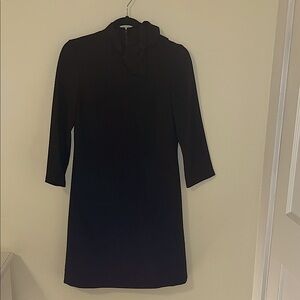 Eliza J Black Sheath Dress with Bow Neck and 3/4 Sleeves